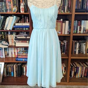 Hitherto chiffon spaghetti strap A line dress in mint sz 2 nwt